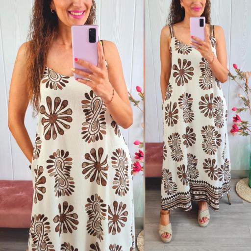 Vestido Hojas Chocolate