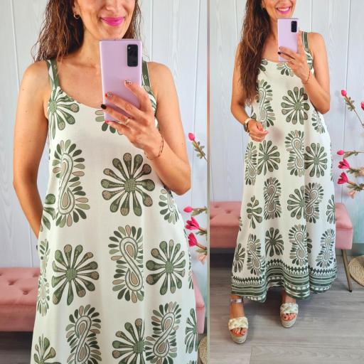 Vestido Hojas Militar