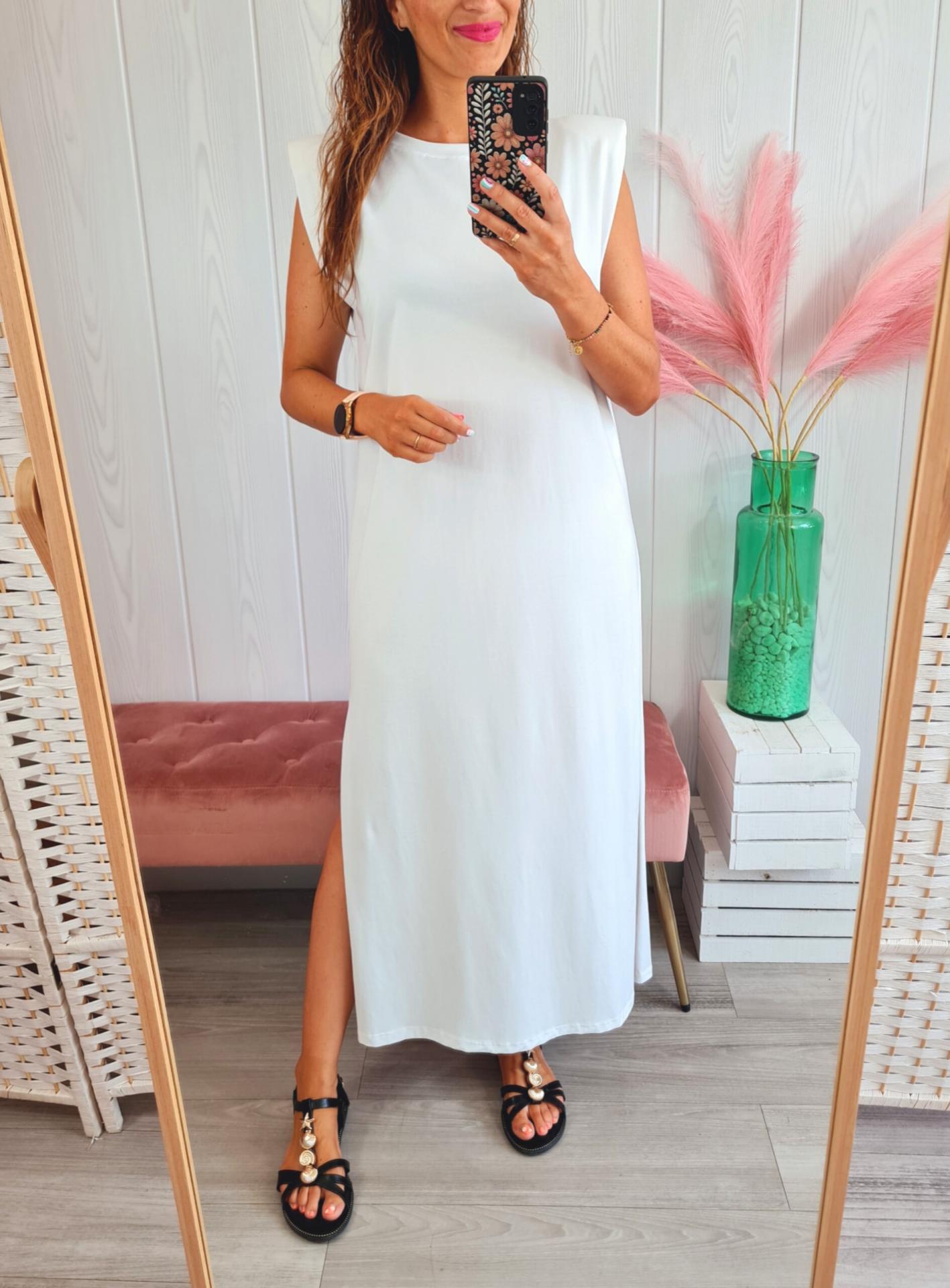 Vestido Hombreras Blanco