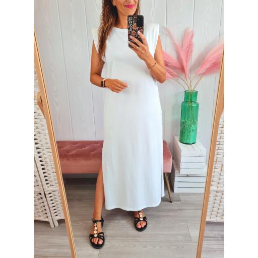 Vestido Hombreras Blanco