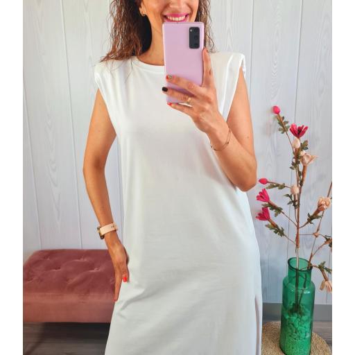 Vestido Hombreras Blanco [2]