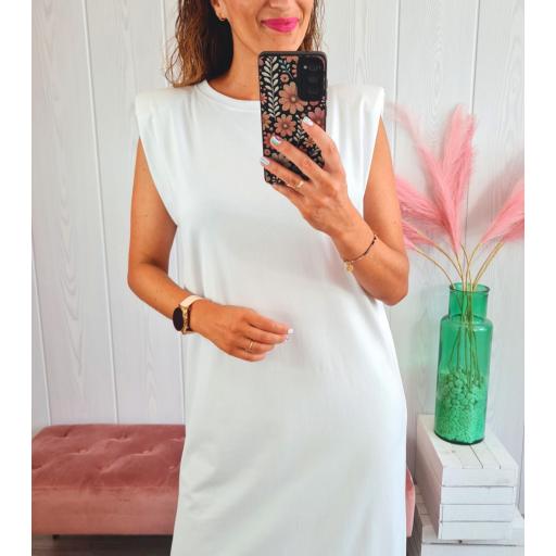 Vestido Hombreras Blanco [1]