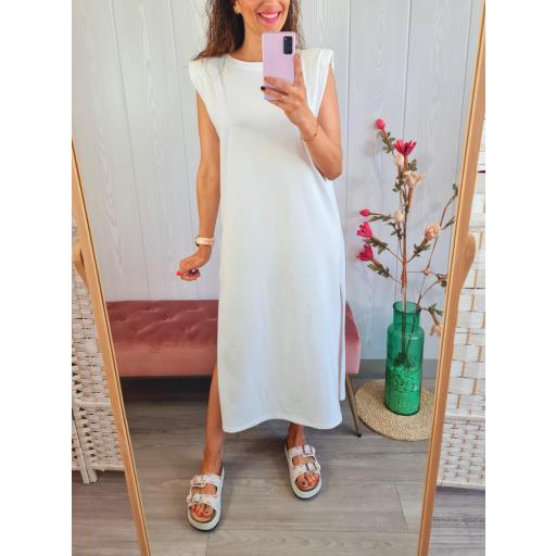 Vestido Hombreras Blanco [3]