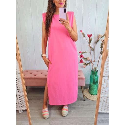 Vestido Hombreras Chicle [1]