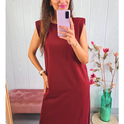 Vestido Hombreras Granate [2]