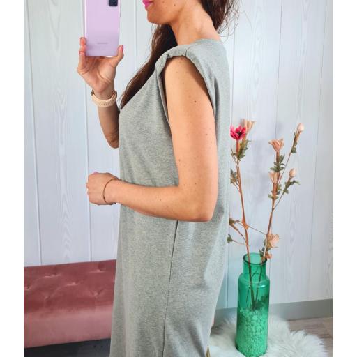 Vestido Hombreras Gris [1]