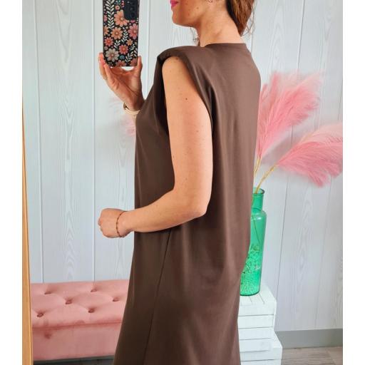 Vestido Hombreras Marrón [3]