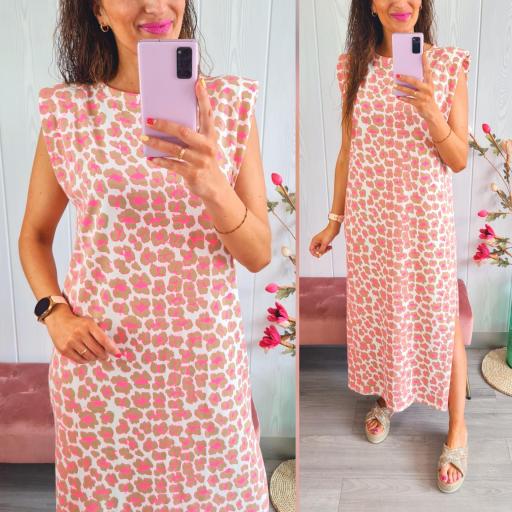 Vestido Hombreras Print