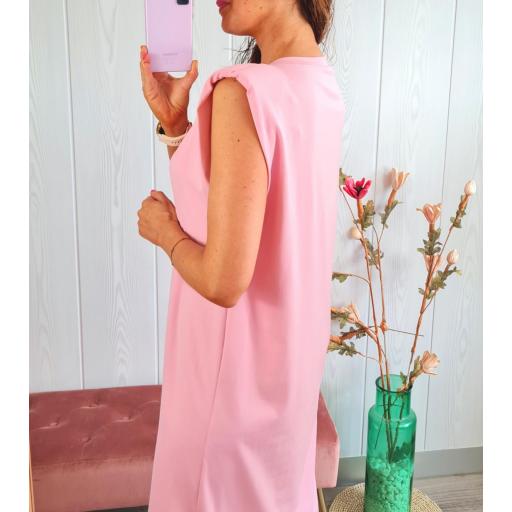 Vestido Hombreras Rosa [1]