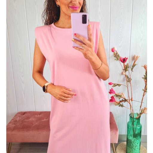 Vestido Hombreras Rosa [2]