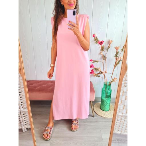 Vestido Hombreras Rosa [3]