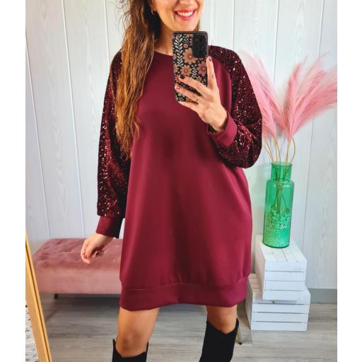 Vestido Lentejuelas Granate [2]