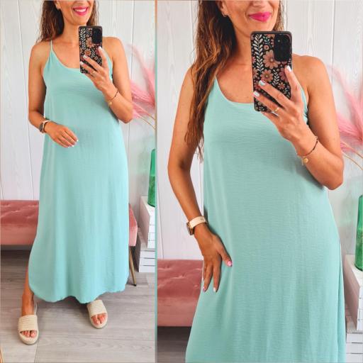 Vestido Liso Aguamarina