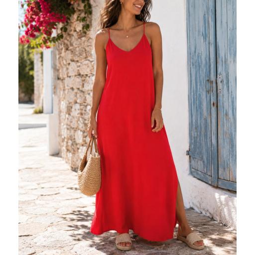 Vestido Liso Rojo