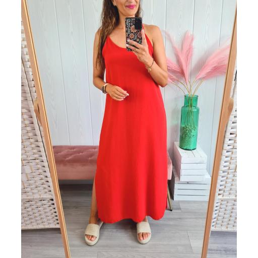 Vestido Liso Rojo [3]