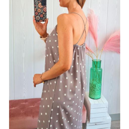 Vestido Taupe Lunares [1]