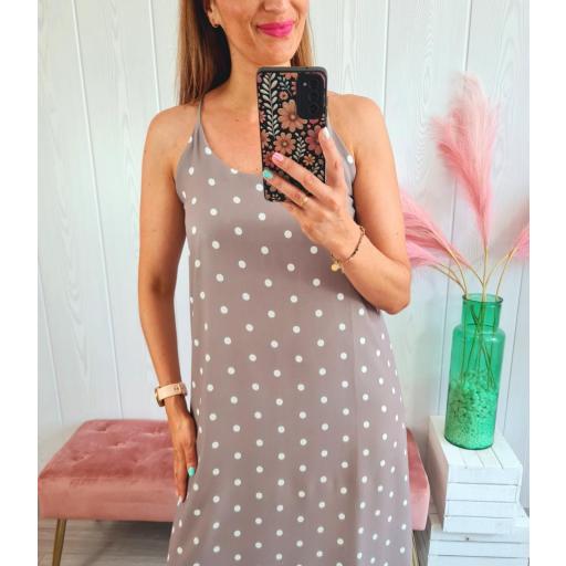 Vestido Taupe Lunares [2]