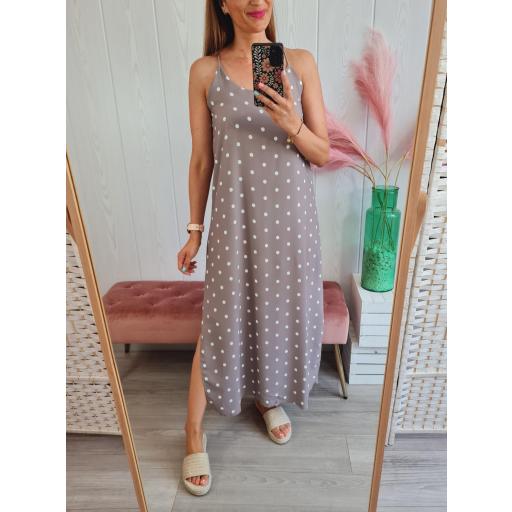 Vestido Taupe Lunares [3]