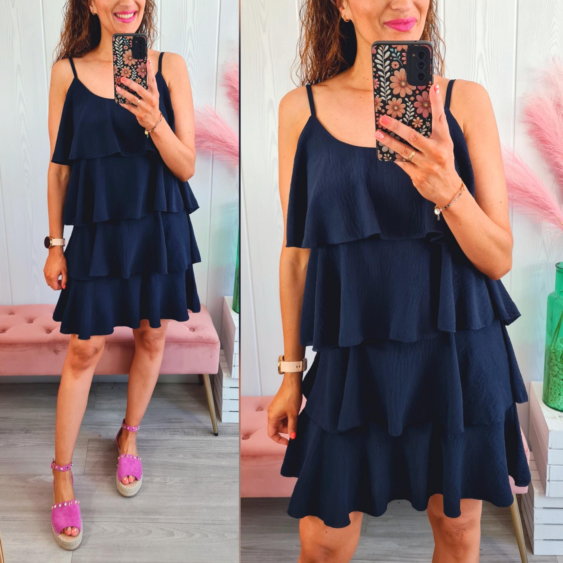 Vestido Marino Volantes