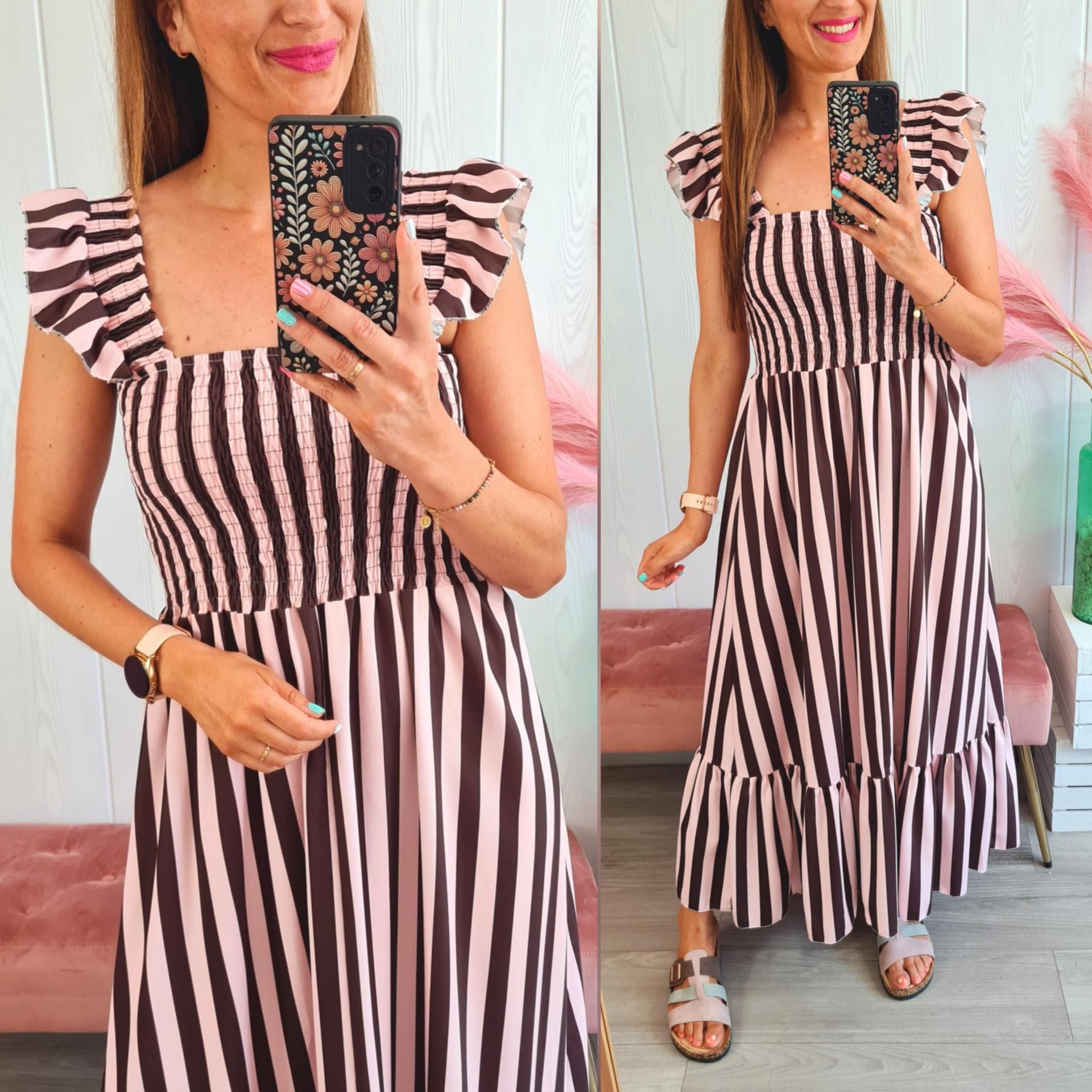 Vestido Mariola Rosa/Choco