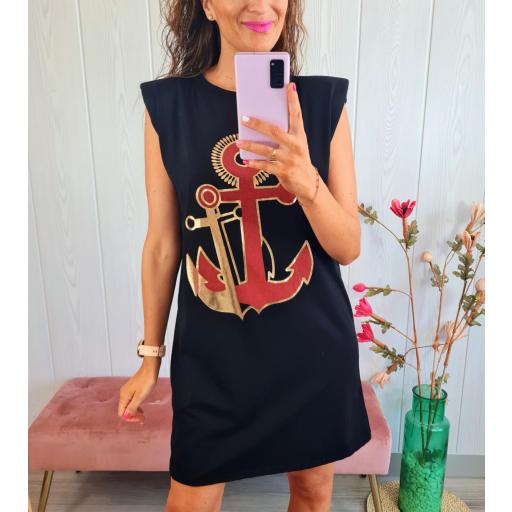 Vestido Negro Ancla [0]