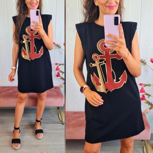 Vestido Negro Ancla