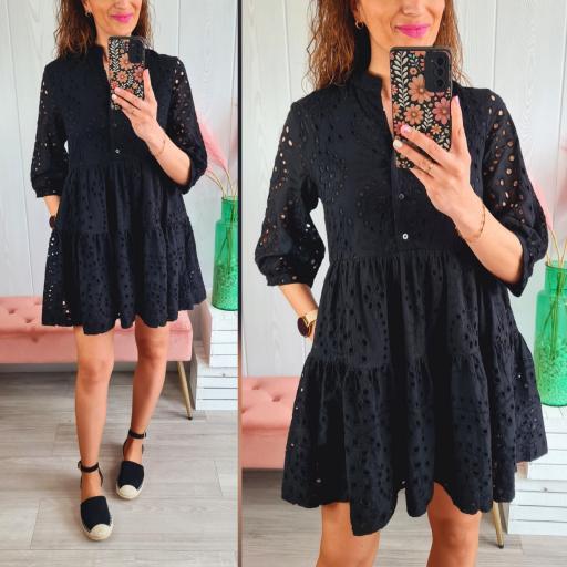 Vestido Negro Perforado [0]