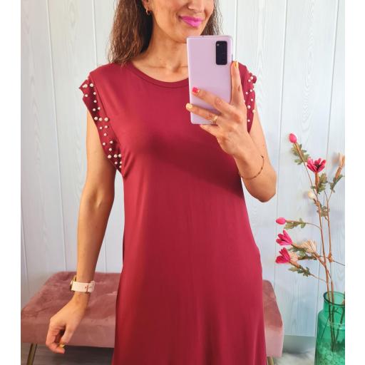 Vestido Perlas Granate [2]