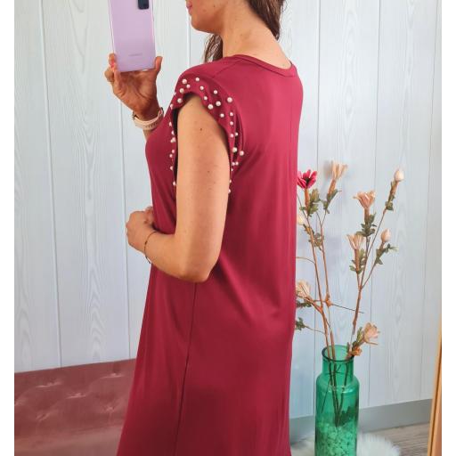 Vestido Perlas Granate [3]