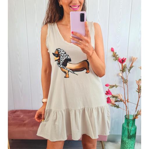 Vestido Perro Beige [2]