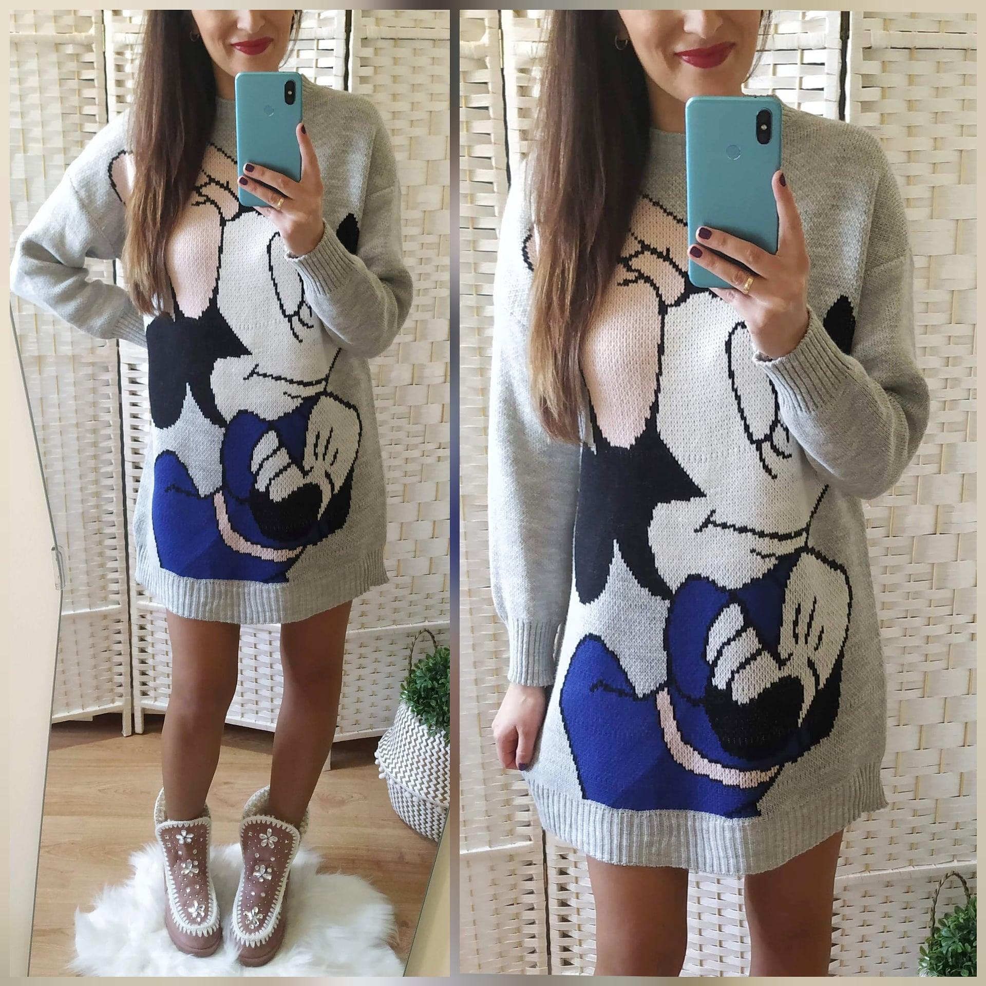 Vestido Punto Minnie Gris