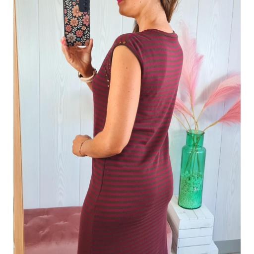 Vestido Rayas Granate [1]