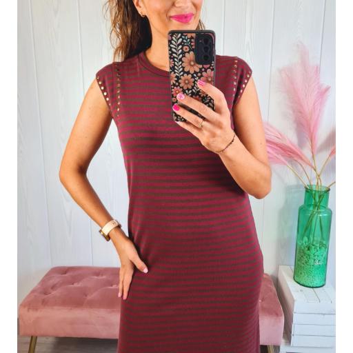 Vestido Rayas Granate [2]