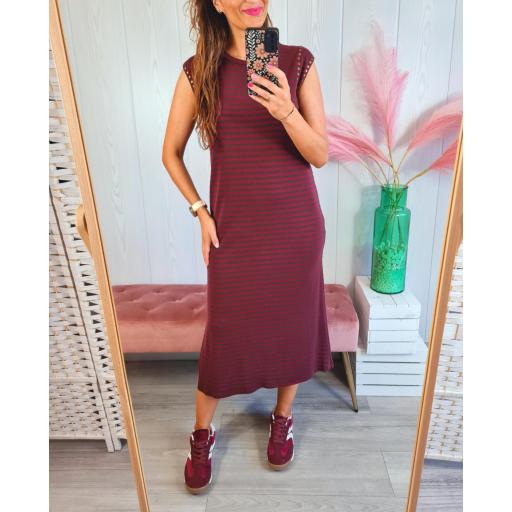 Vestido Rayas Granate [3]