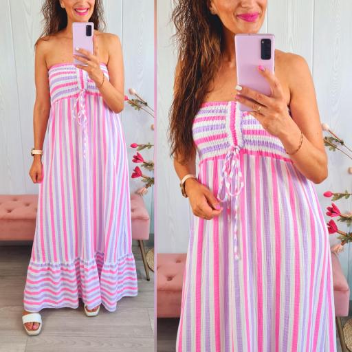 Vestido Rayas Lila