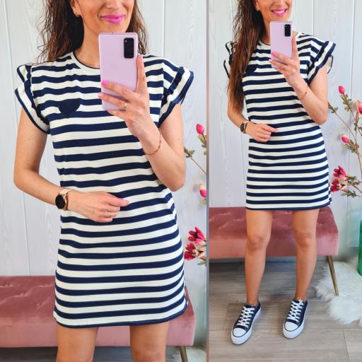 Vestido Rayas Marino