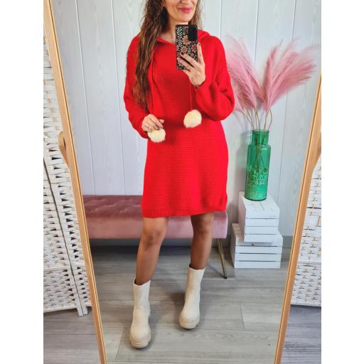 Vestido Rojo Pompones [1]