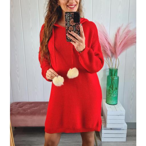 Vestido Rojo Pompones [2]