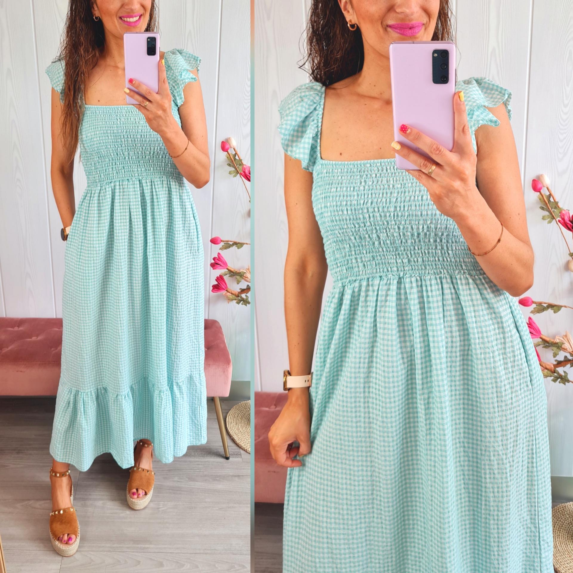 Vestido vichy Aguamarina