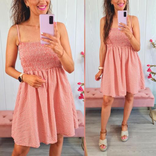 Vestido Vichy Naranja
