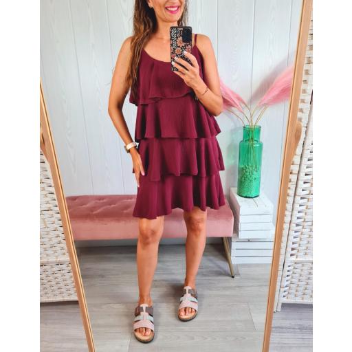 Vestido Granate Volantes [1]