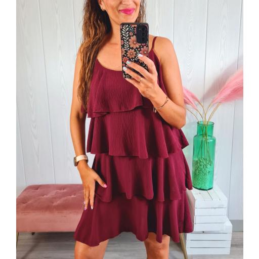 Vestido Granate Volantes [2]