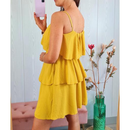Vestido Volantes Mostaza [0]