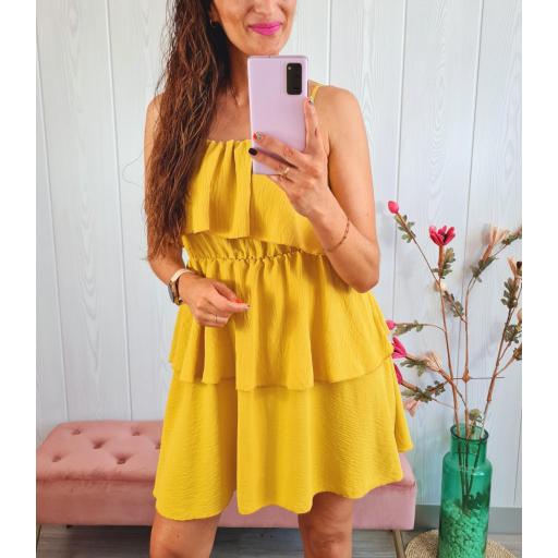 Vestido Volantes Mostaza [2]