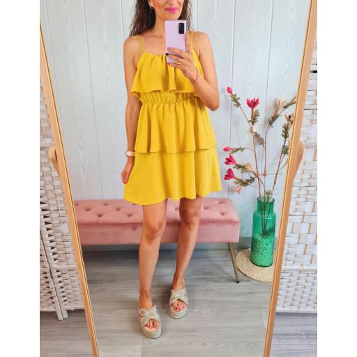 Vestido Volantes Mostaza [3]