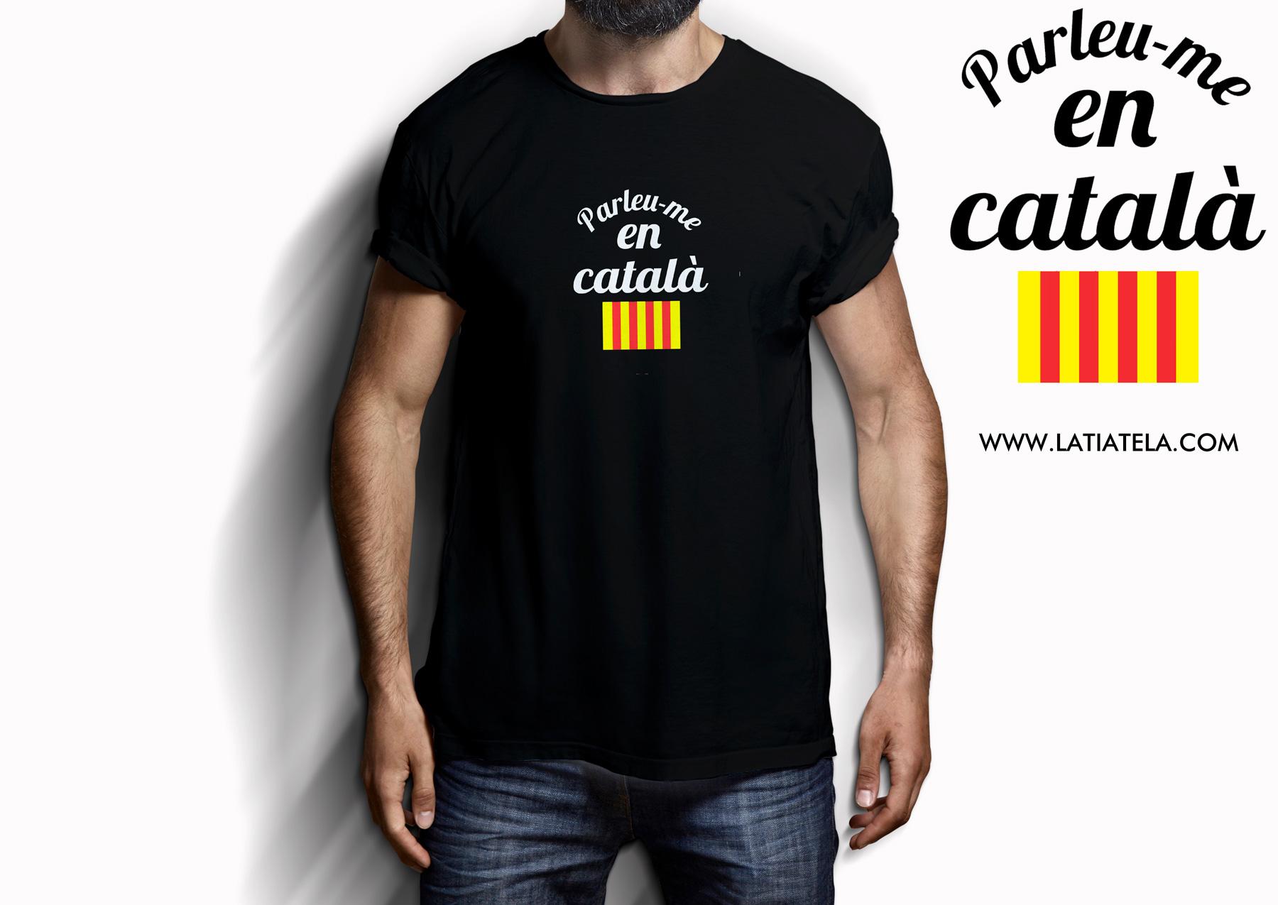 Parleu-me en català Samarreta B/N