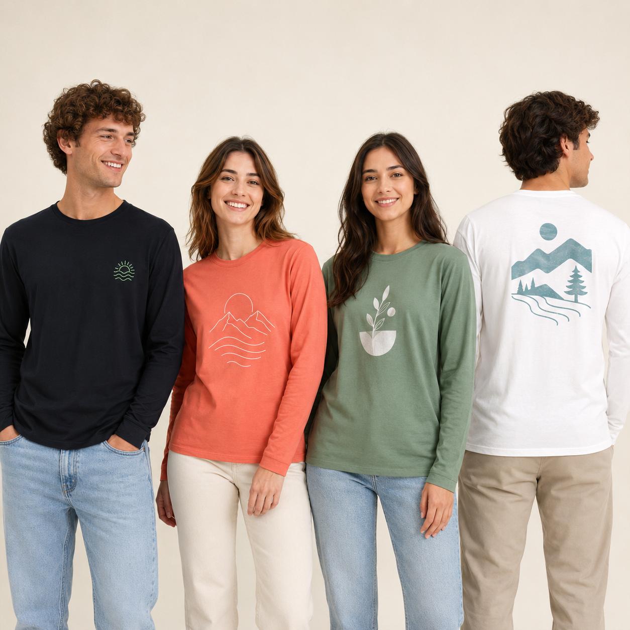 Samarreta personalitzada unisex de coll rodó i màniga llarga