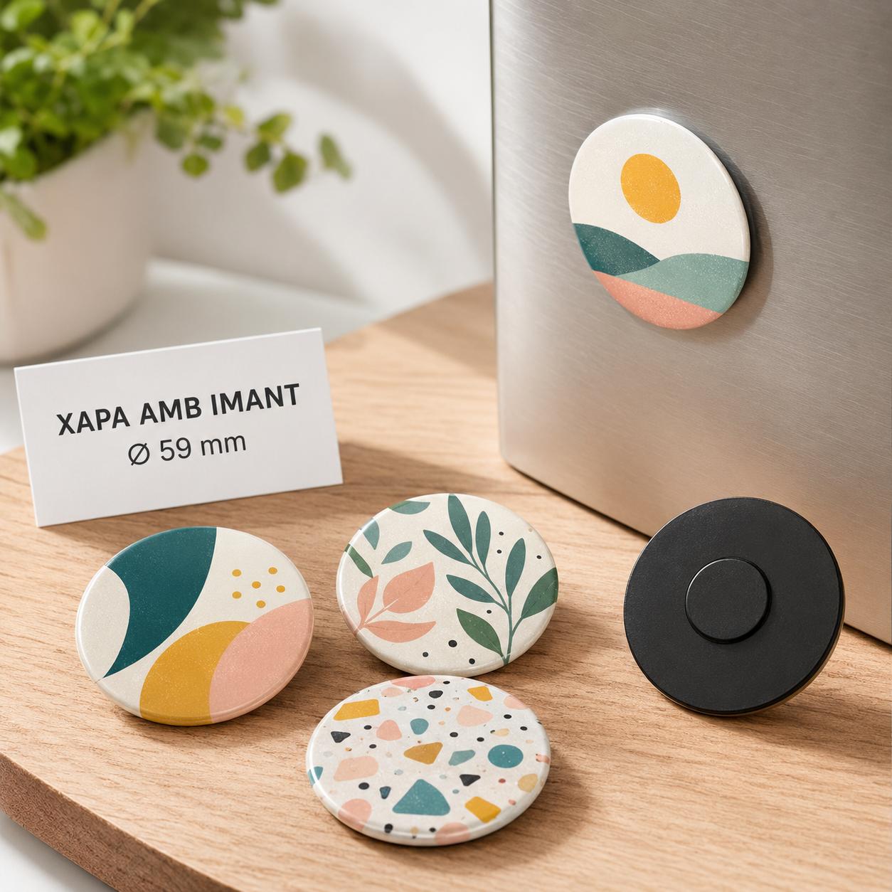 Xapa personalitzada amb imant Ø 59 mm