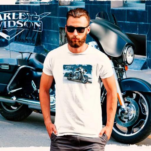 Moto Harley Davidson samarreta B/N/Gold/V [1]