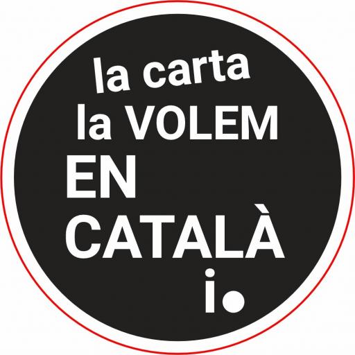 Adhesius La carta la volem en català 9 cm Negra [0]